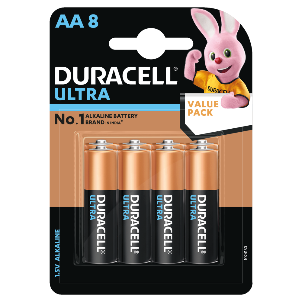 Pile alcaline AA - LR6 Duracell Optimum - Blister de 8 sur